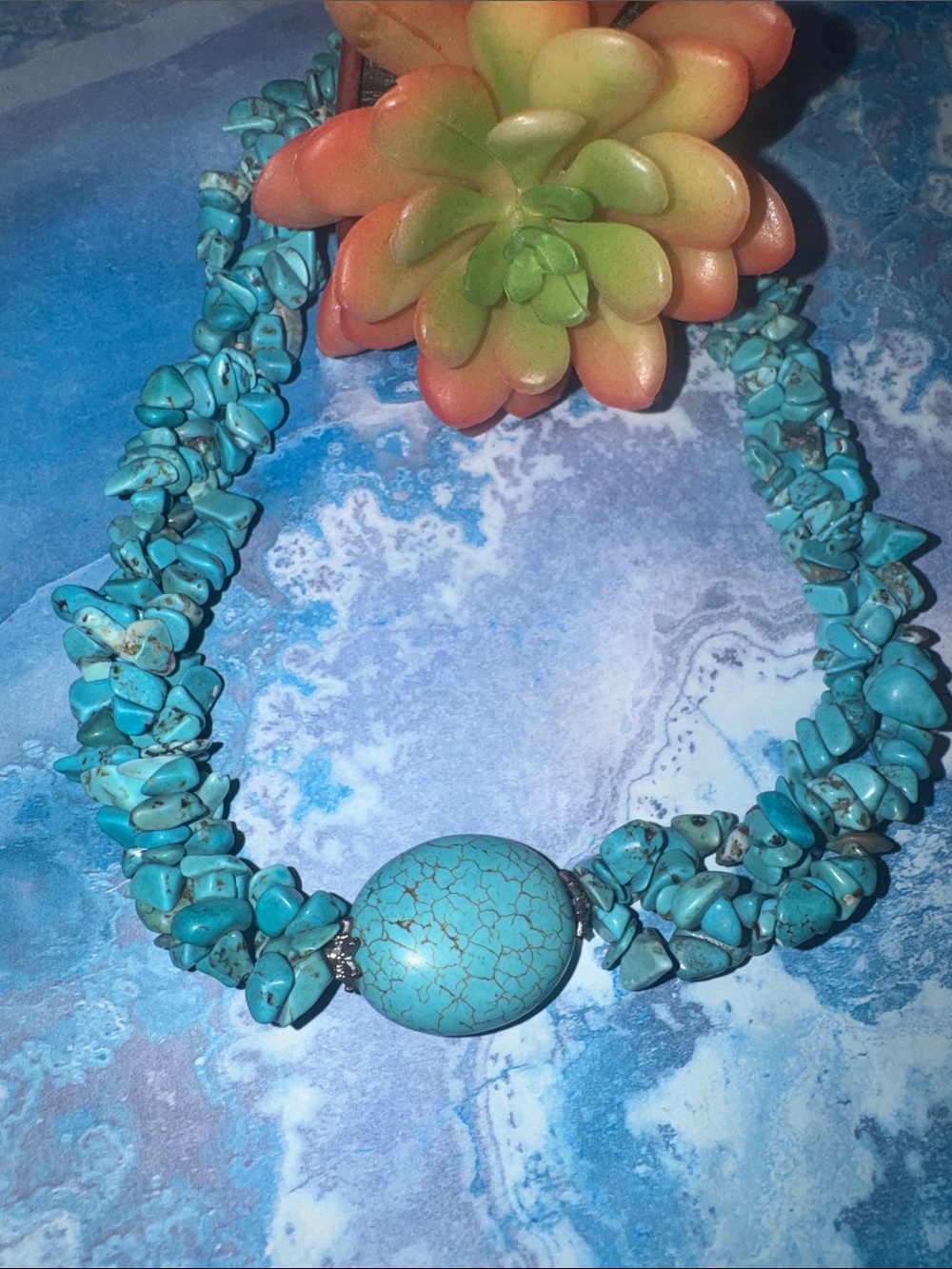 Turquoise Beaded Statement Necklace